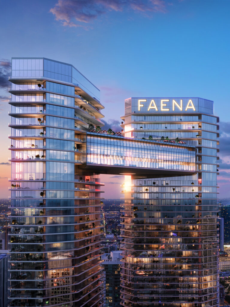 Torres Faena Residences Miami sobre el Miami River