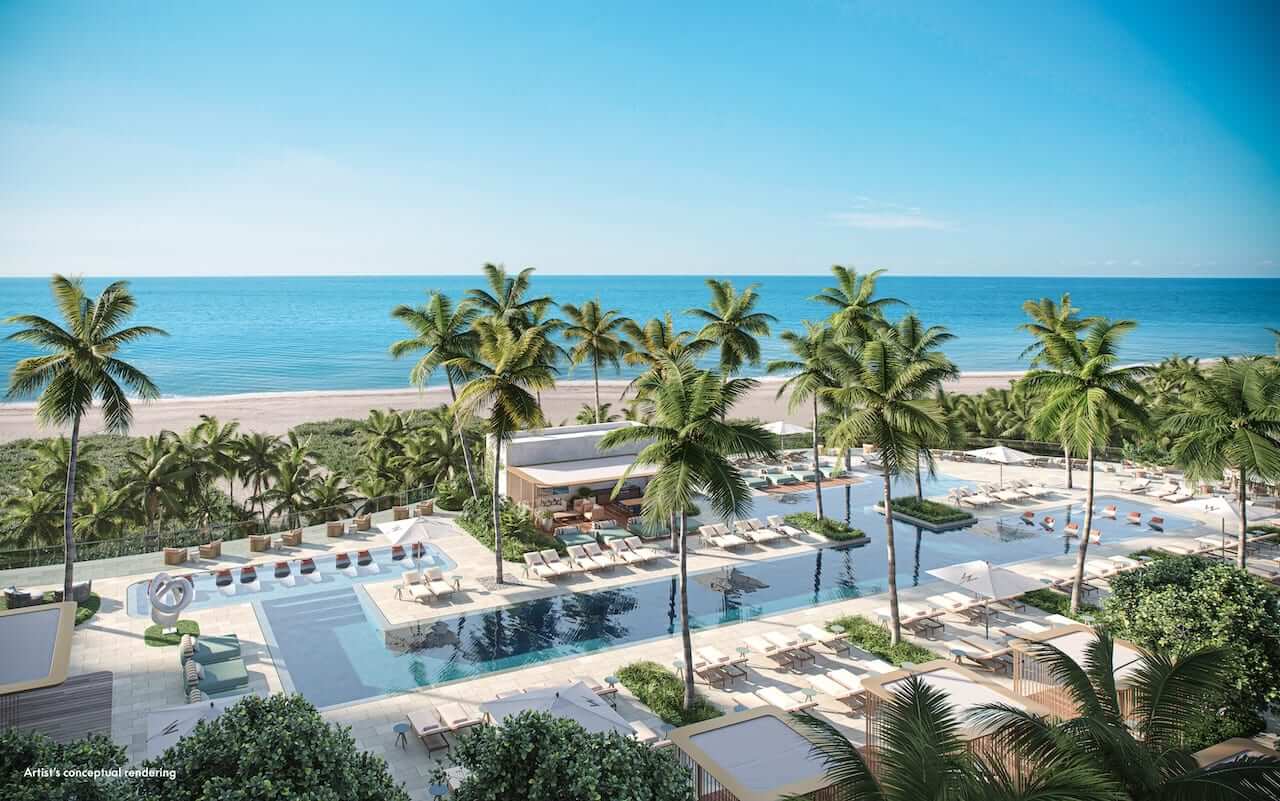 Amenidades frente al mar de W Residences Pompano Beach