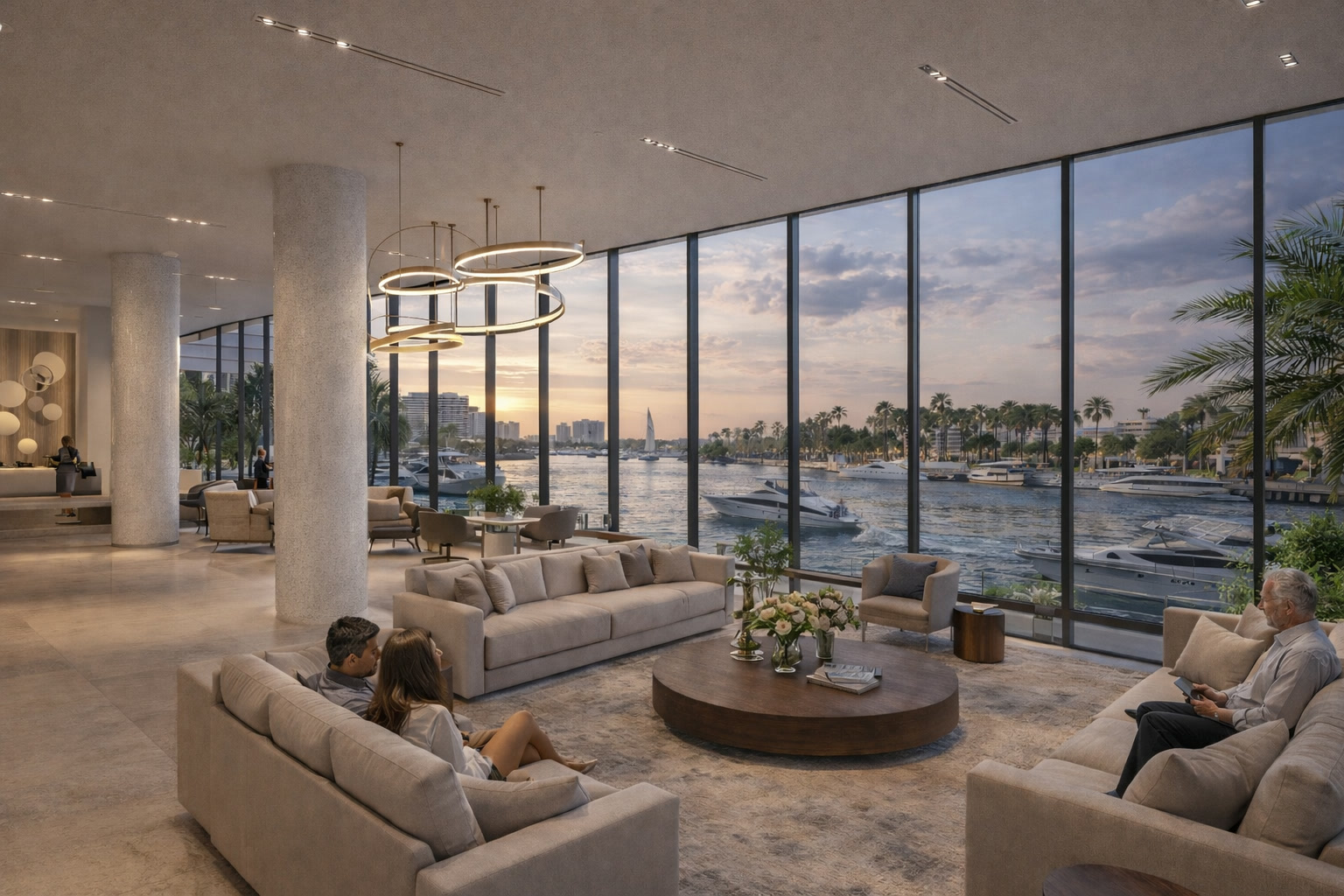 Vista Harbor Residences — lobby con salón social