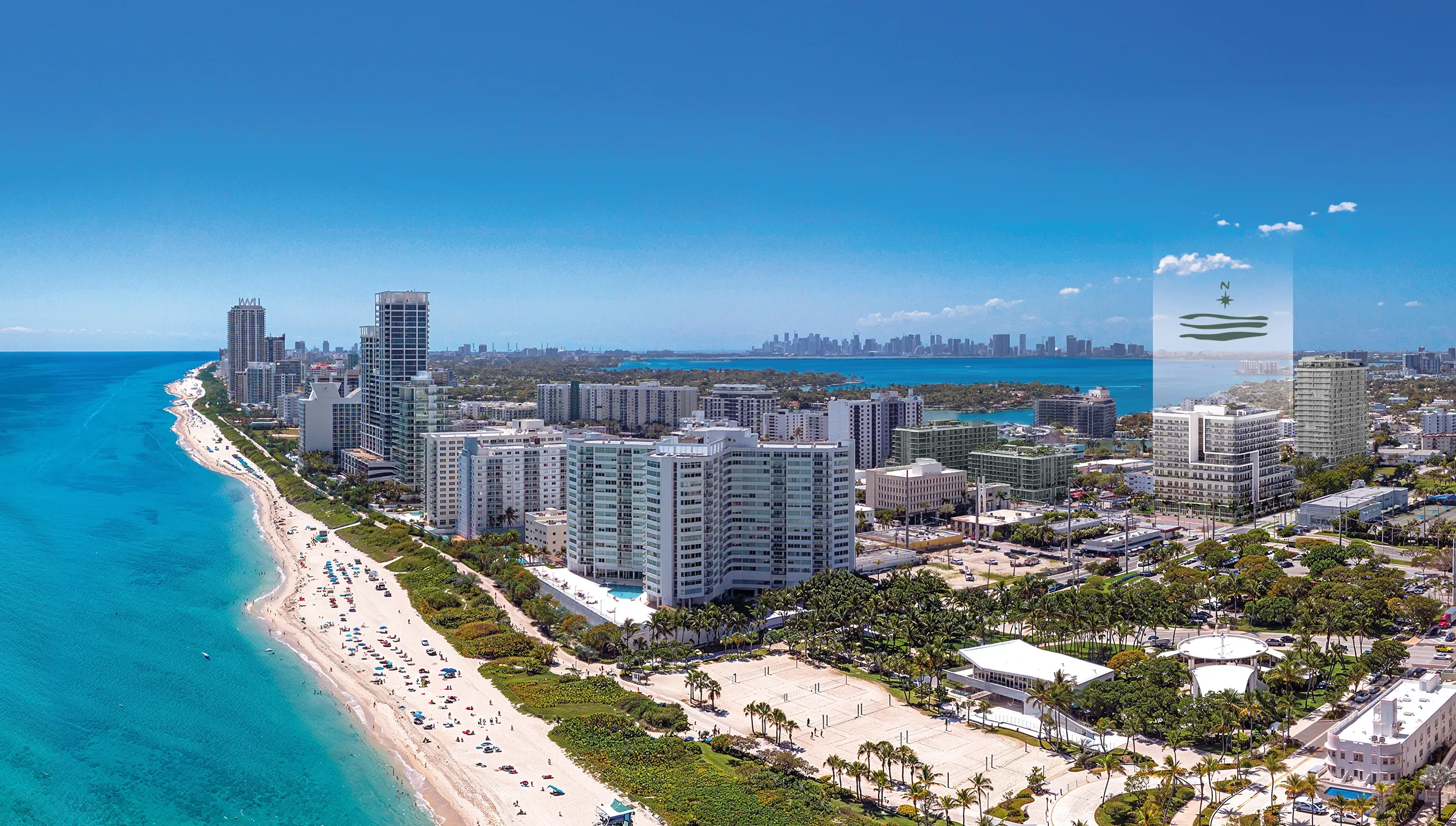North Beach, Miami Beach — vista aérea de la playa cerca de NoBe Parc