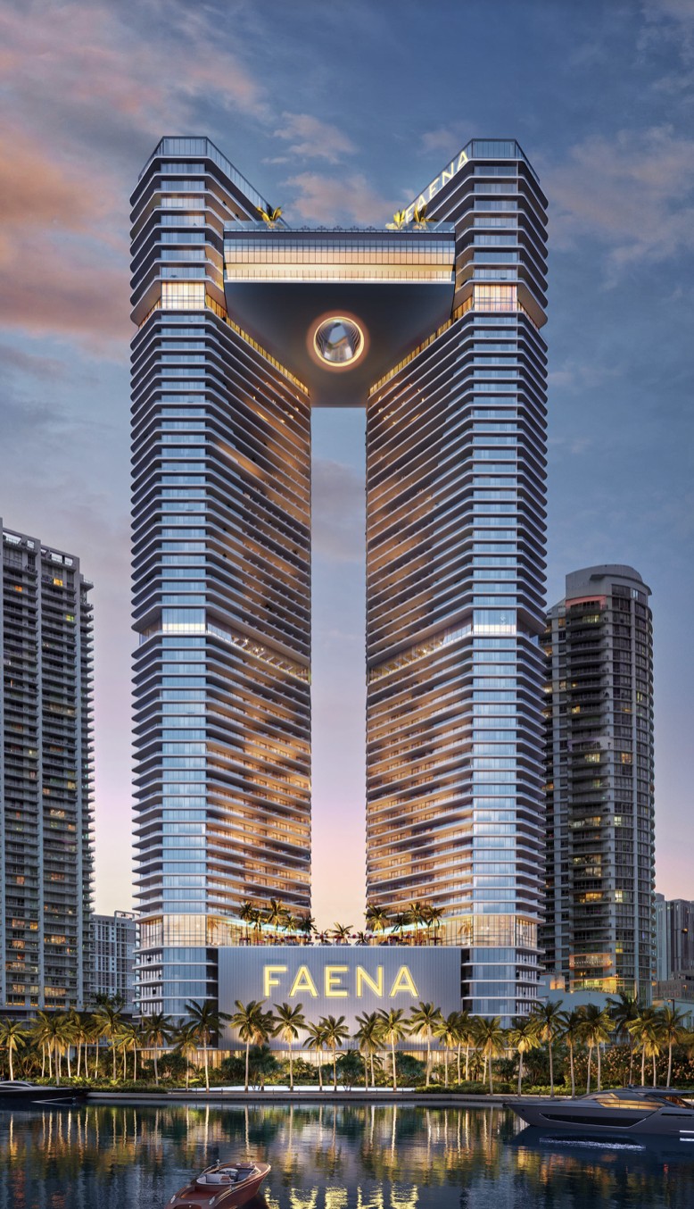 Ubicación de Faena Residences sobre el Miami River, Miami