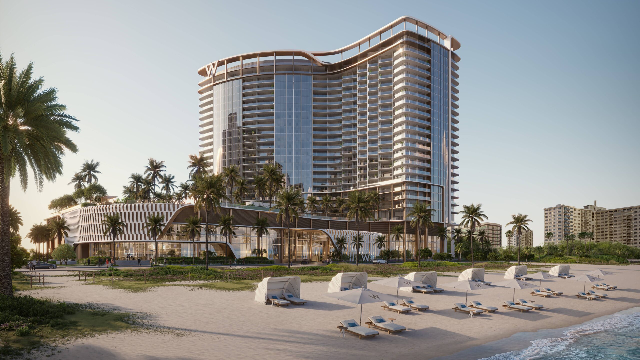 Ubicación frente al mar de W Residences en Pompano Beach, Florida