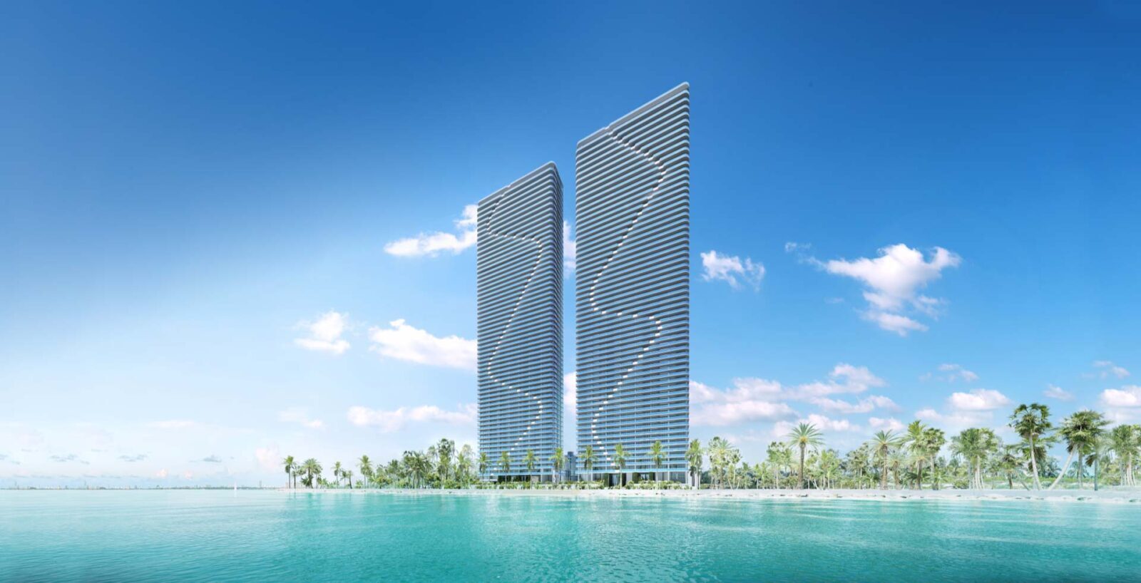 Ubicación de Aria Reserve frente a la bahía en Edgewater, Miami