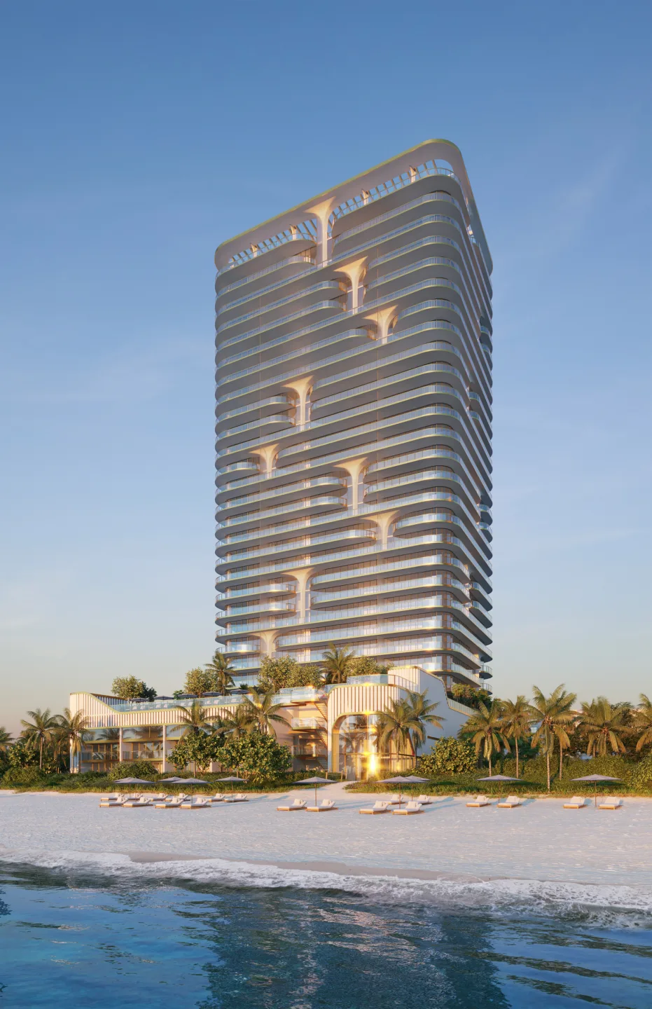 Waldorf Astoria Residences Pompano Beach — torre vista desde la playa