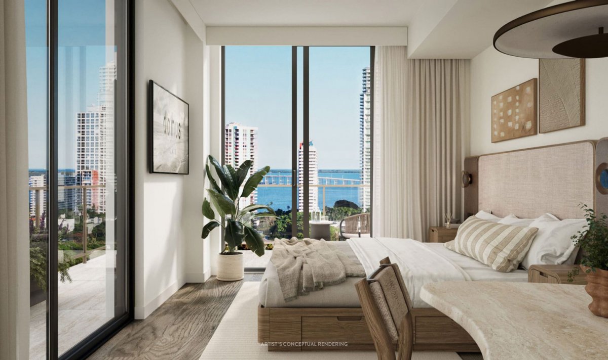 Domus Brickell — habitación amoblada con vista a la bahía