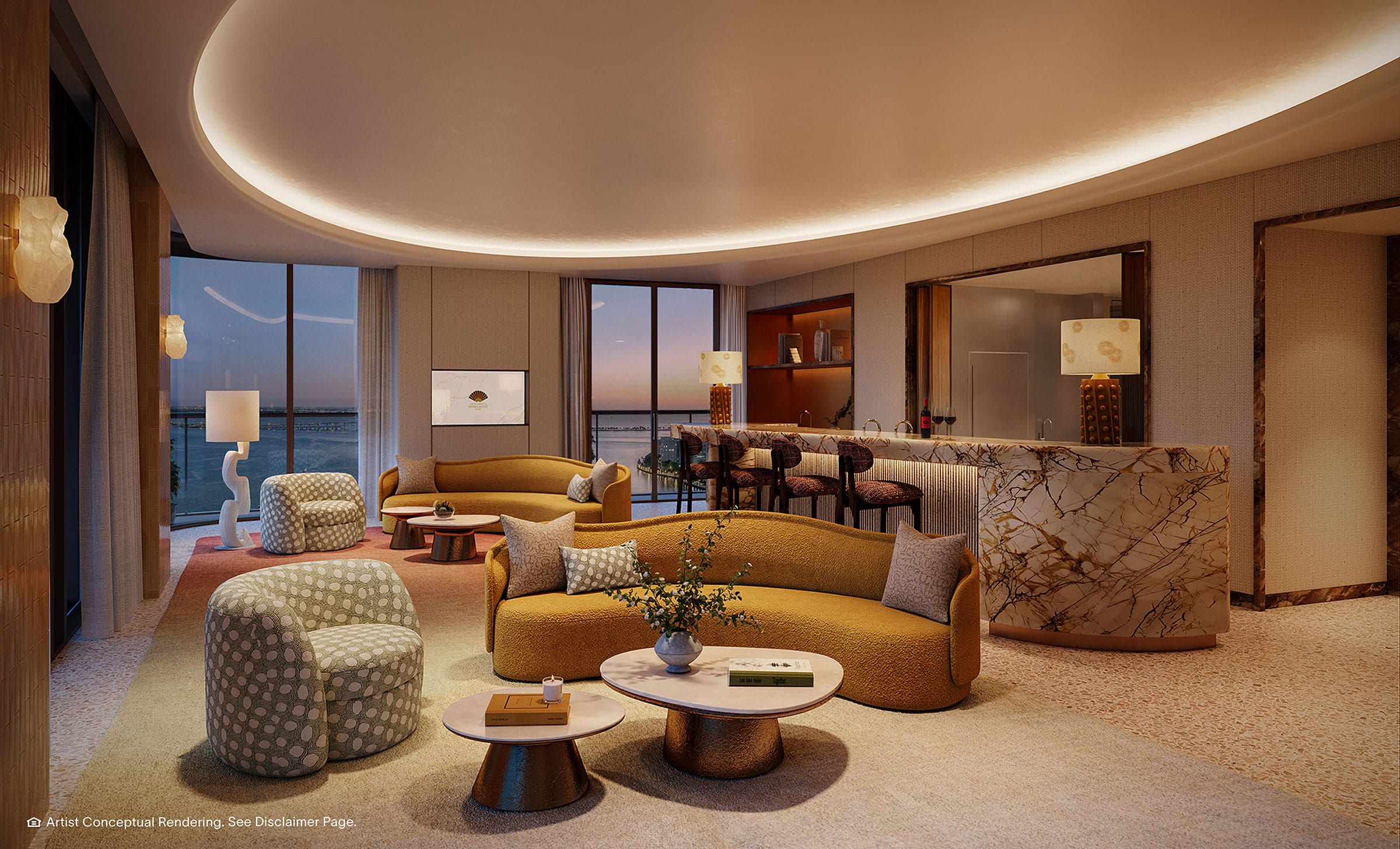 Interior de residencia en The Residences at Mandarin Oriental, Miami