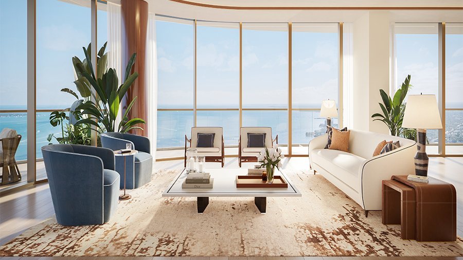 Interior de residencia en Cipriani Residences Miami