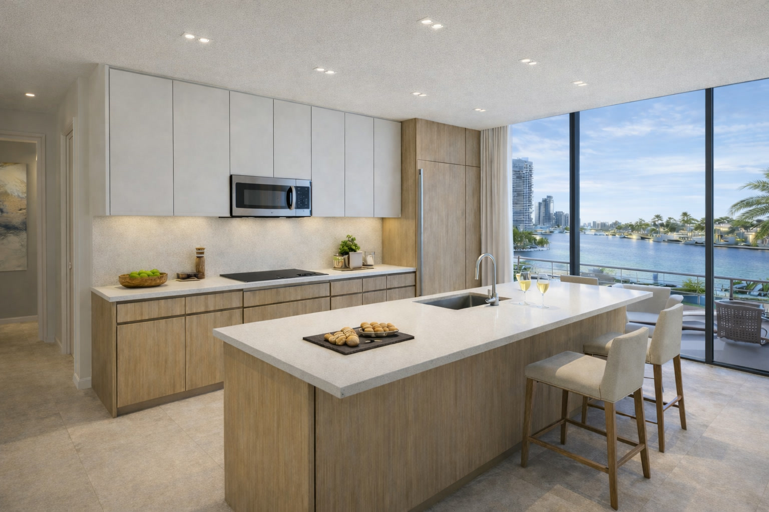 Vista Harbor Residences — cocina gourmet con acabados italianos