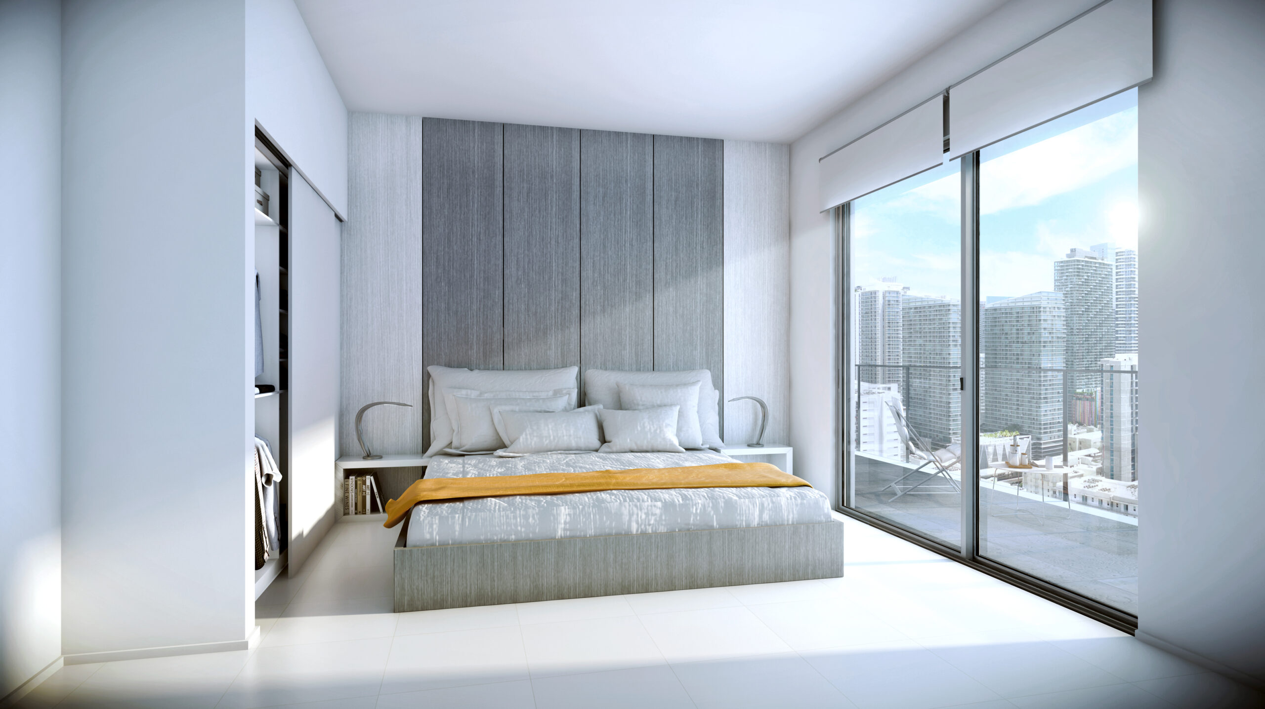 Dormitorio de residencia amueblada – Smart Brickell Tower III