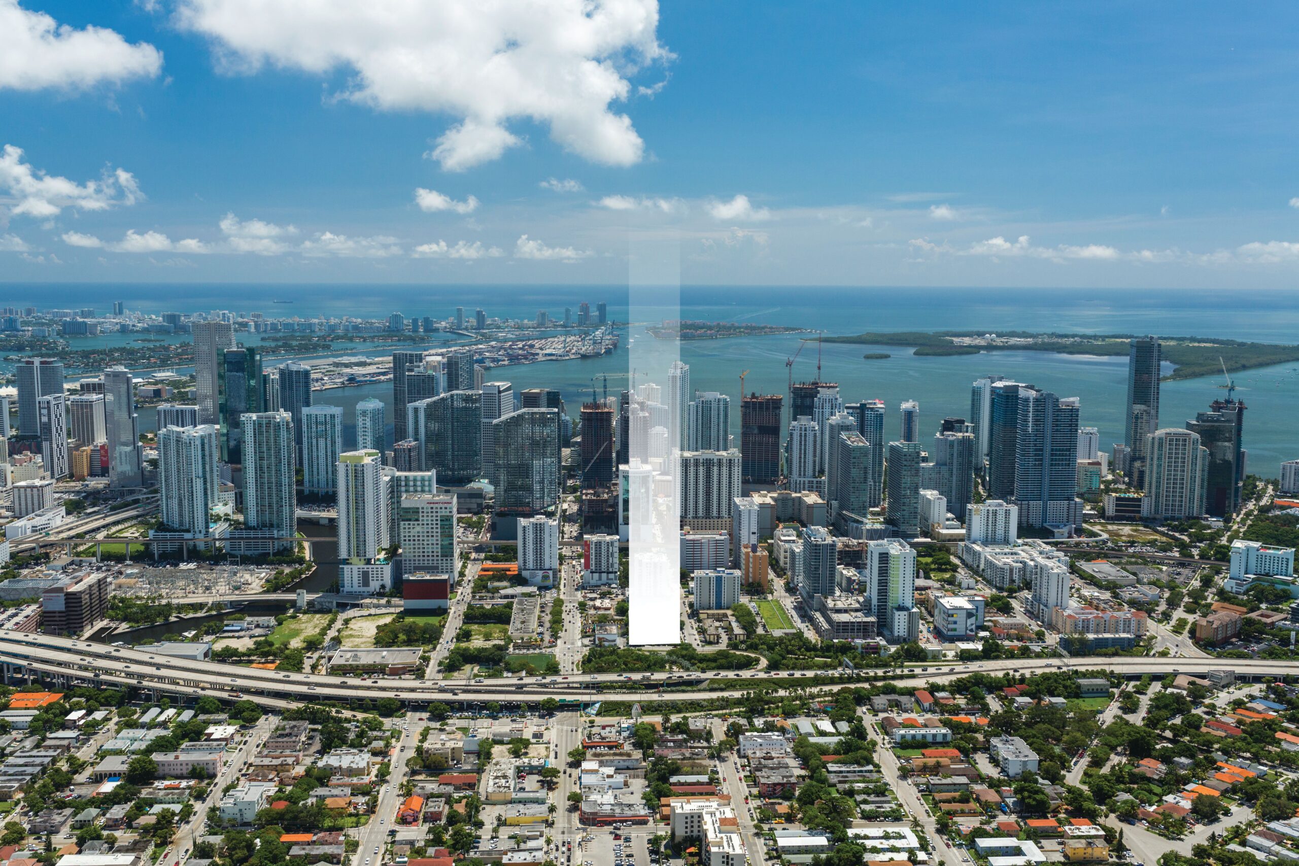 Vista aérea de Brickell, Miami – ubicación de Smart Brickell Tower III