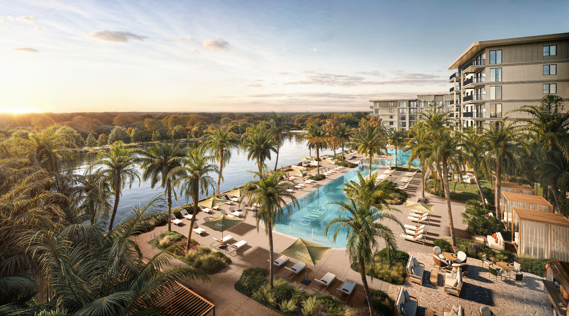 Piscina estilo resort en AMBAR Residences, Kissimmee, Orlando