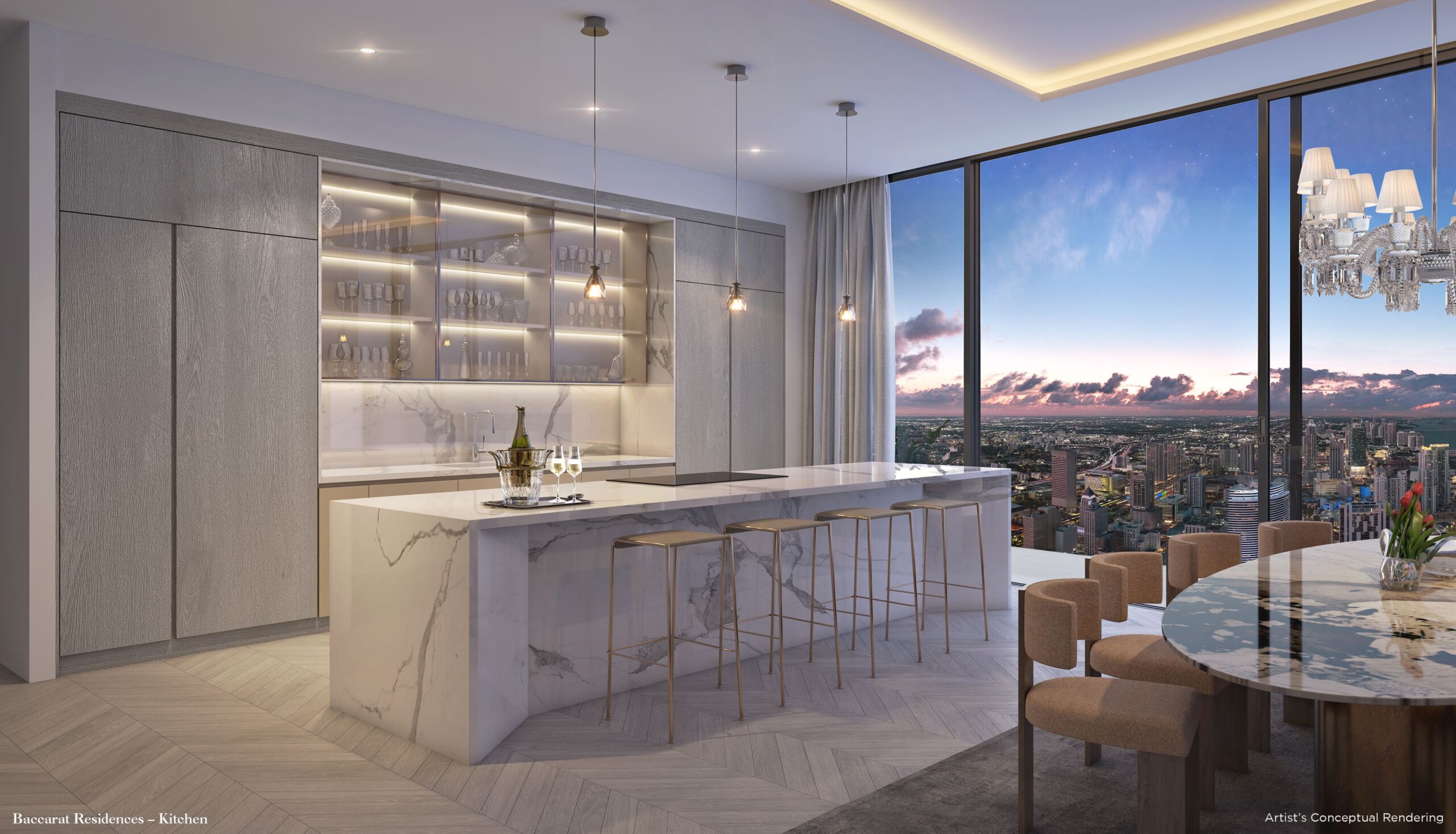 Cocina de Baccarat Residences en Brickell, Miami