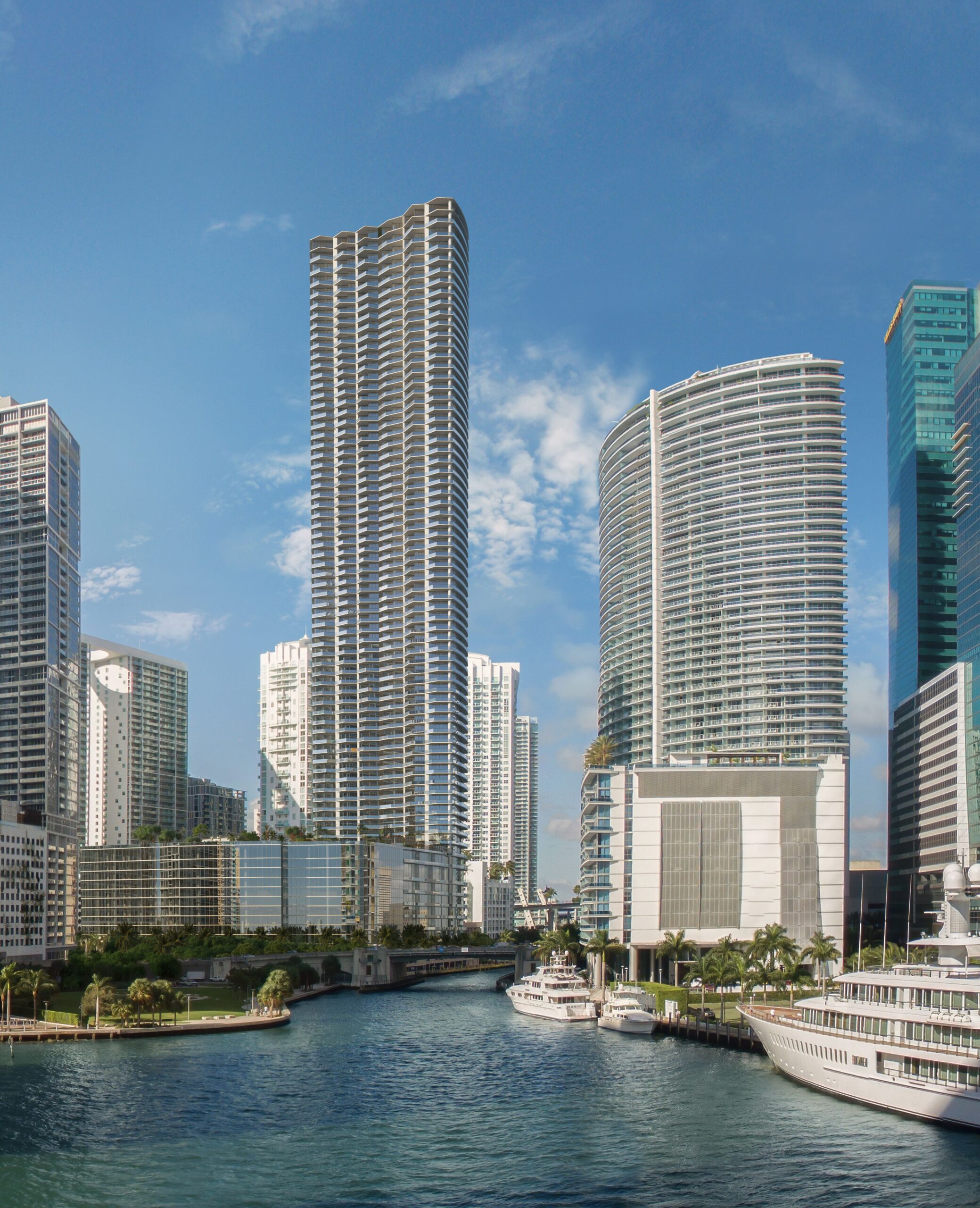 Vista del río desde Baccarat Residences en Brickell, Miami