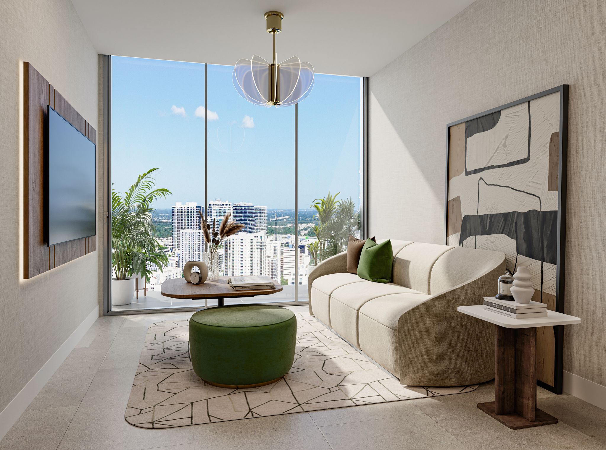Edge House Miami — sala de estar de residencia modelo