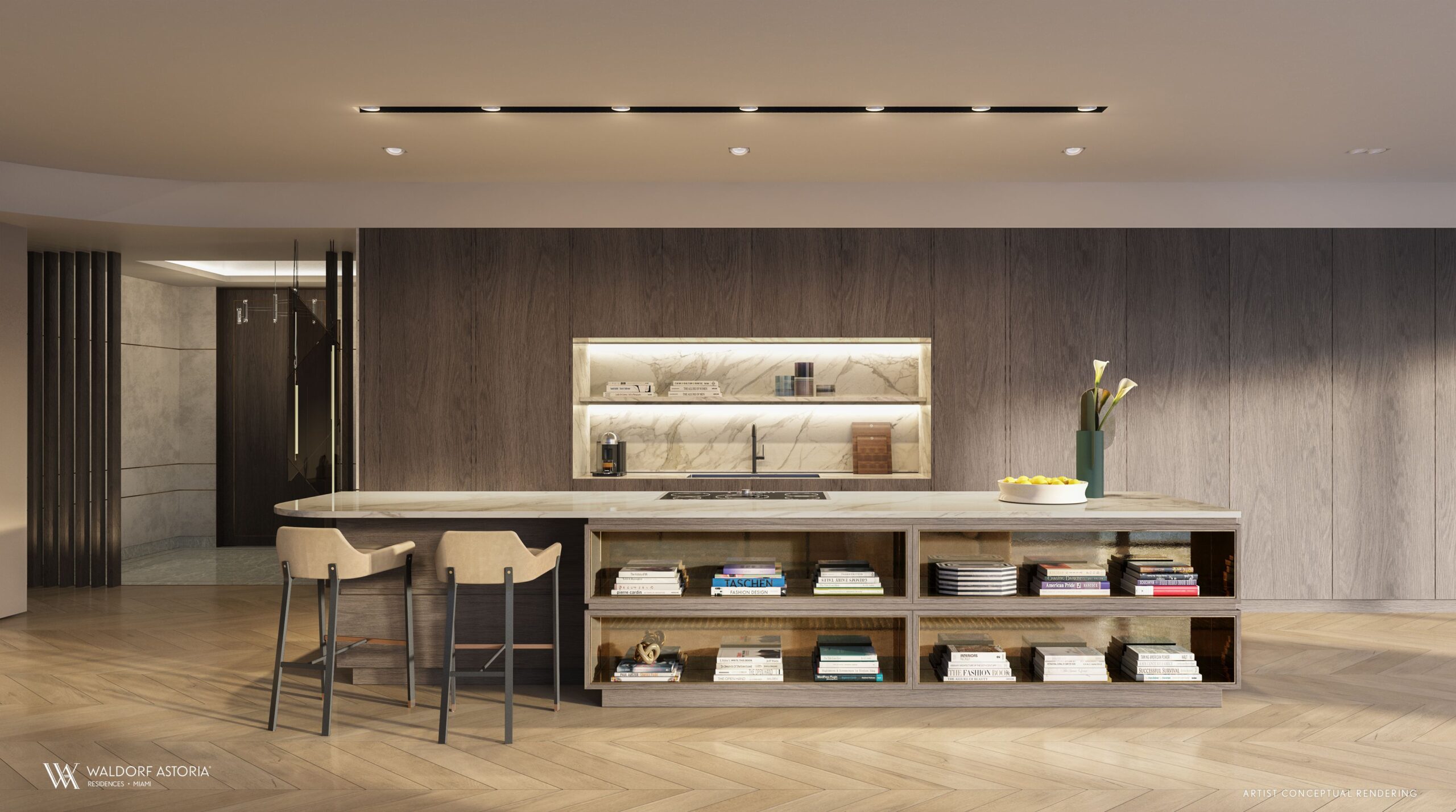 Cocina de Waldorf Astoria Residences en Brickell, Miami